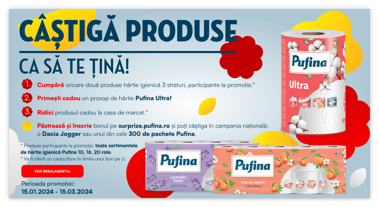 banner campanie activa castiga premii ca sa te tina pufina ultra